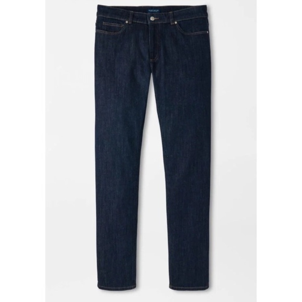 Peter Millar Vintage Wash Tailored Fit Five-Pocket Denim Jeans Dark Indigo 36x30